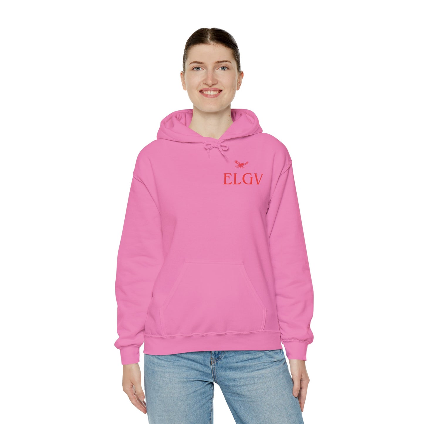 “Side ELGV logo red” hoodie