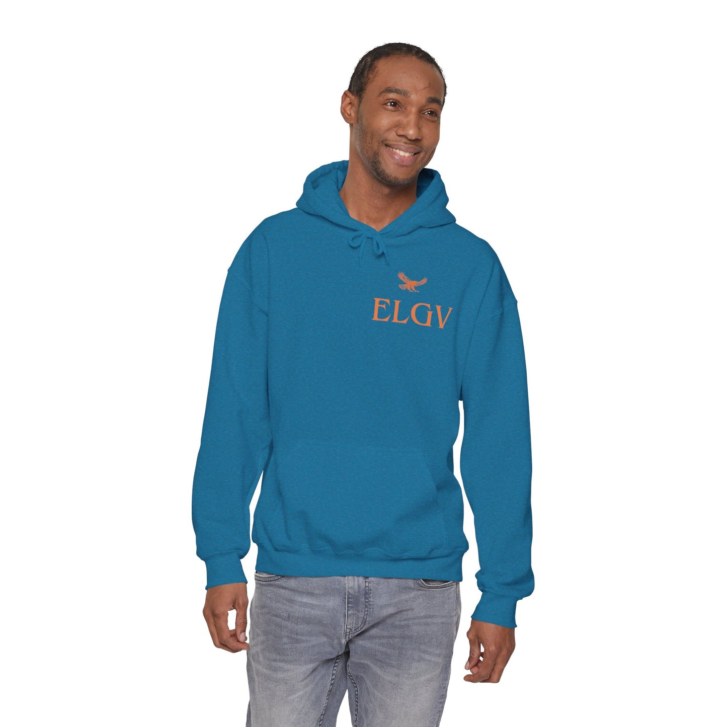 “Side ELGV logo orange” hoodie