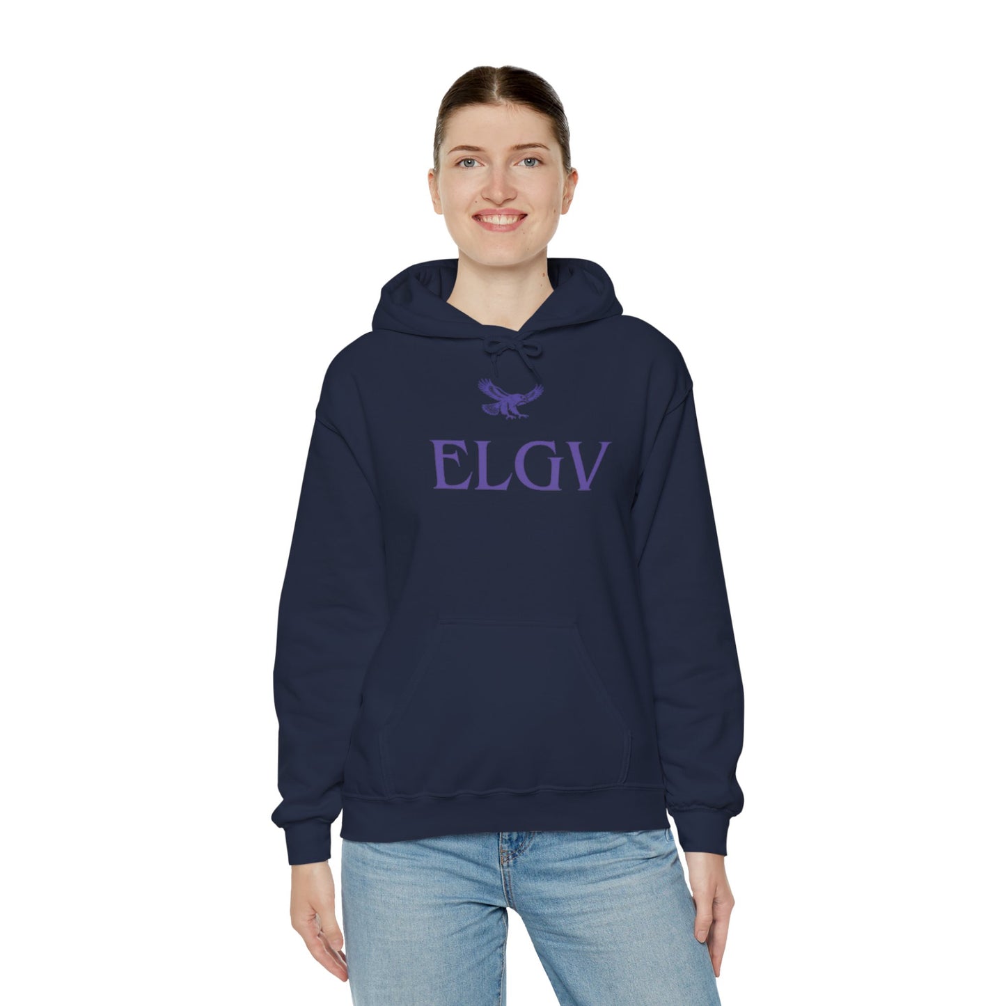 “Center ELGV logo purple” sweatshirt