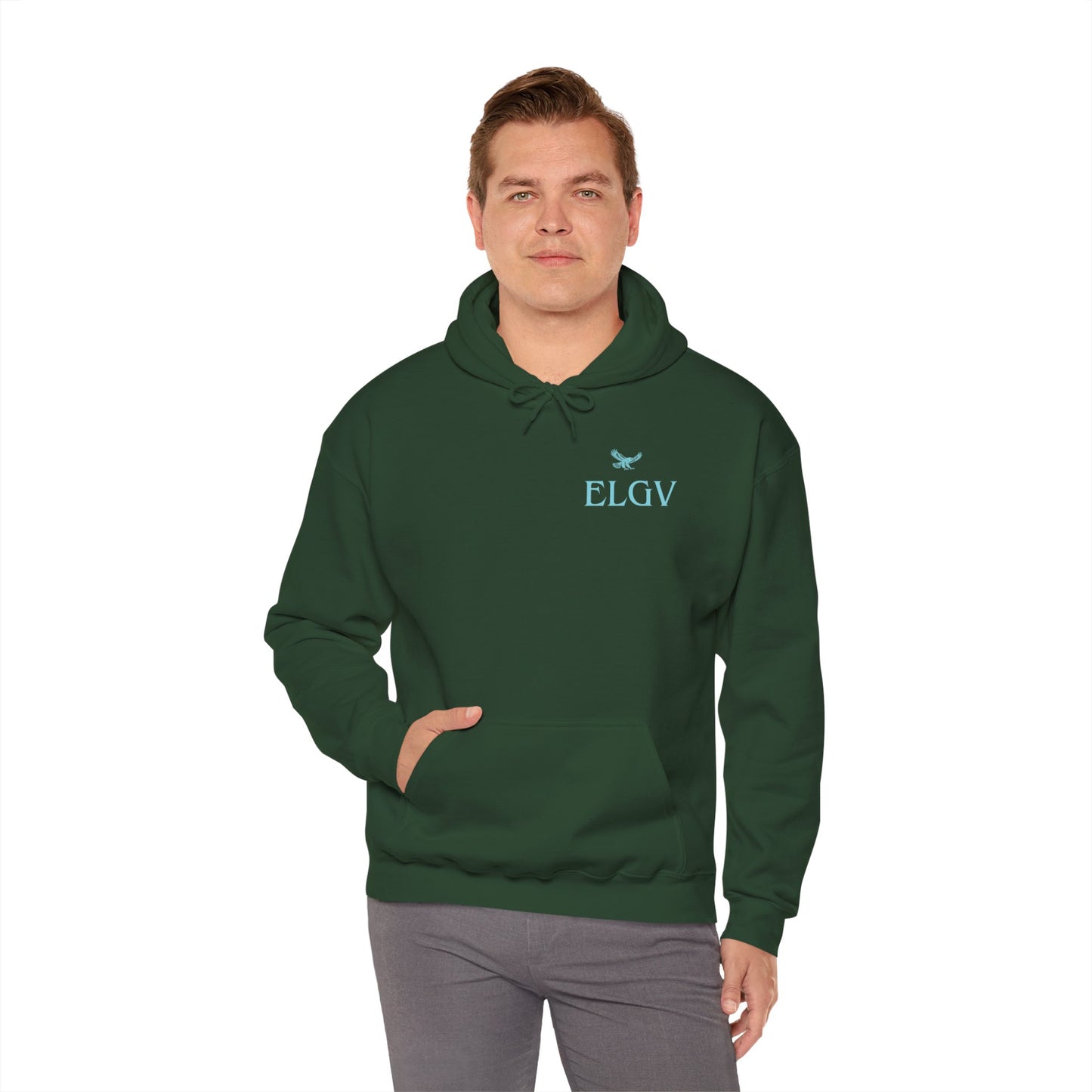 “Side ELGV logo aqua” hoodie