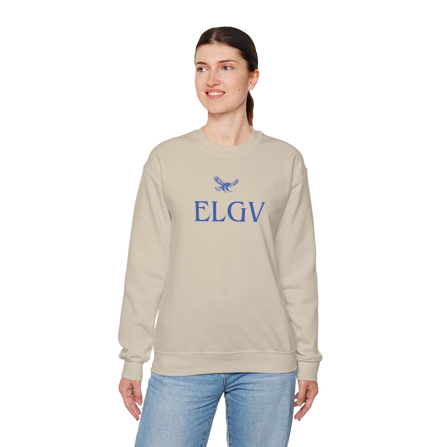 “Center ELGV logo blue” sweatshirt
