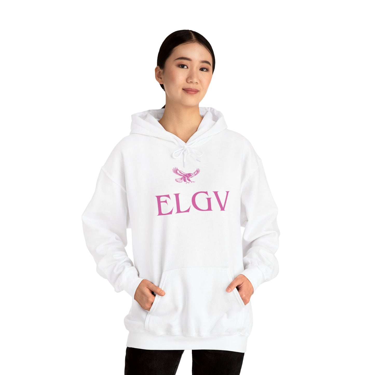 “Center ELGV logo pink” hoodie