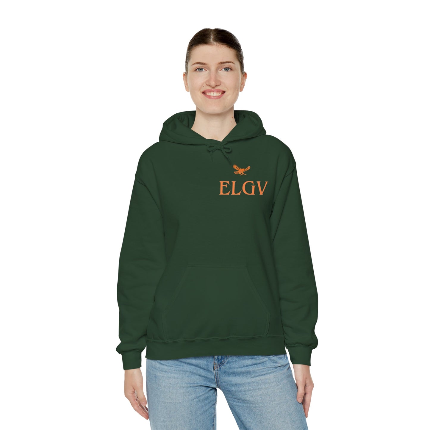 “Side ELGV logo orange” hoodie