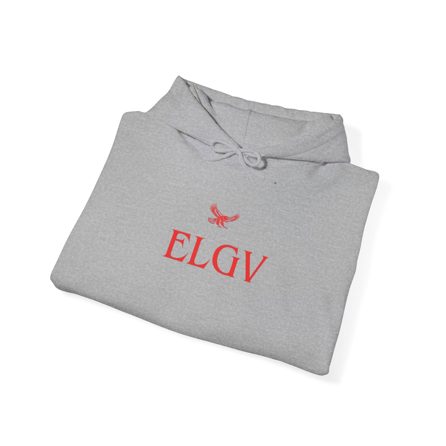 “Center ELGV logo red” hoodie
