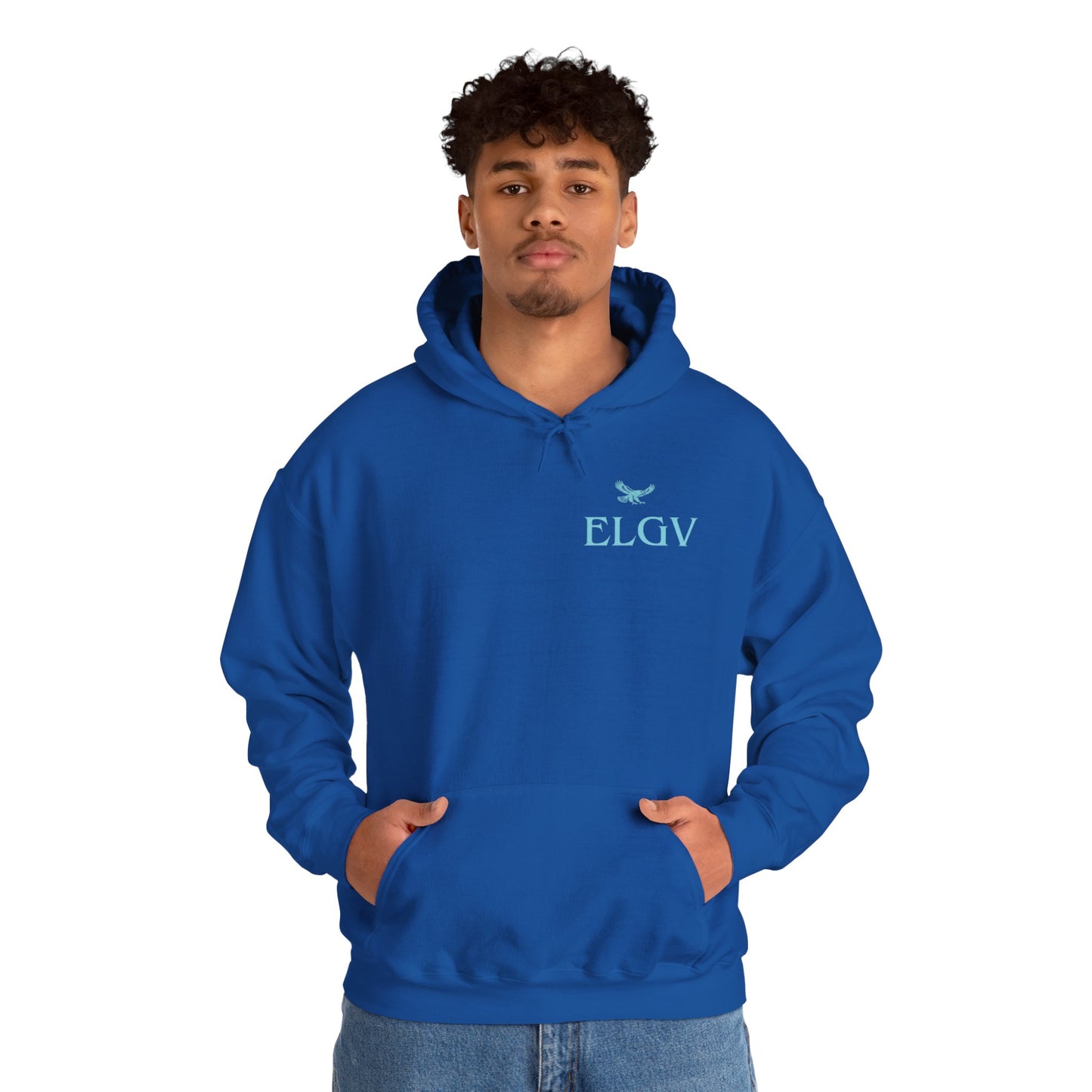 “Side ELGV logo aqua” hoodie