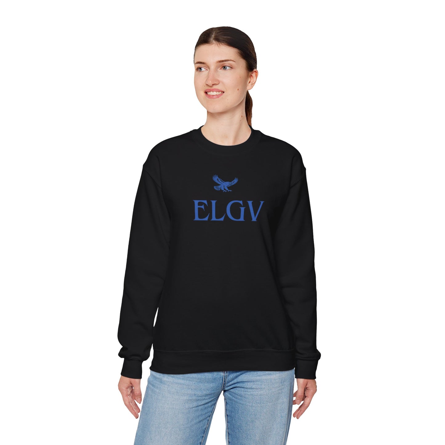 “Center ELGV logo blue” sweatshirt