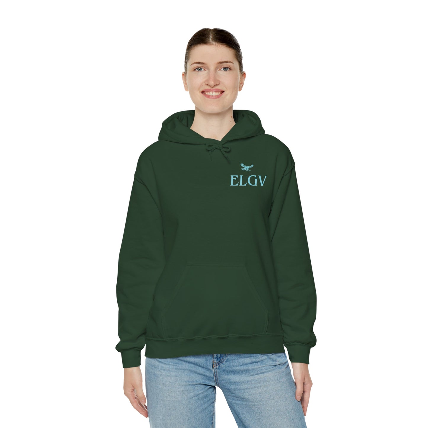 “Side ELGV logo aqua” hoodie