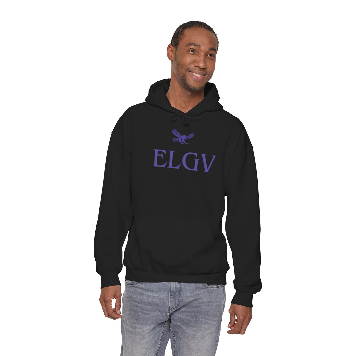 “Center ELGV logo purple” sweatshirt