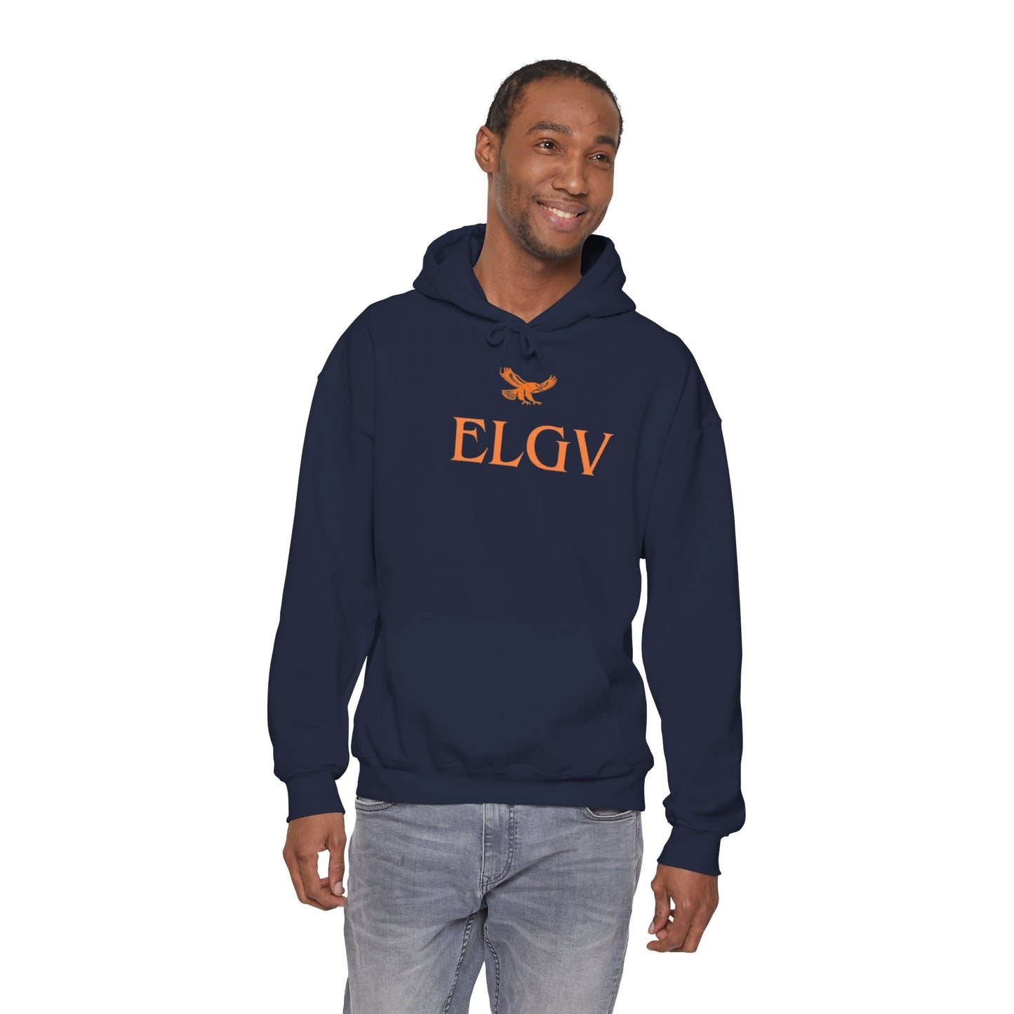 “Center ELGV logo orange” hoodie