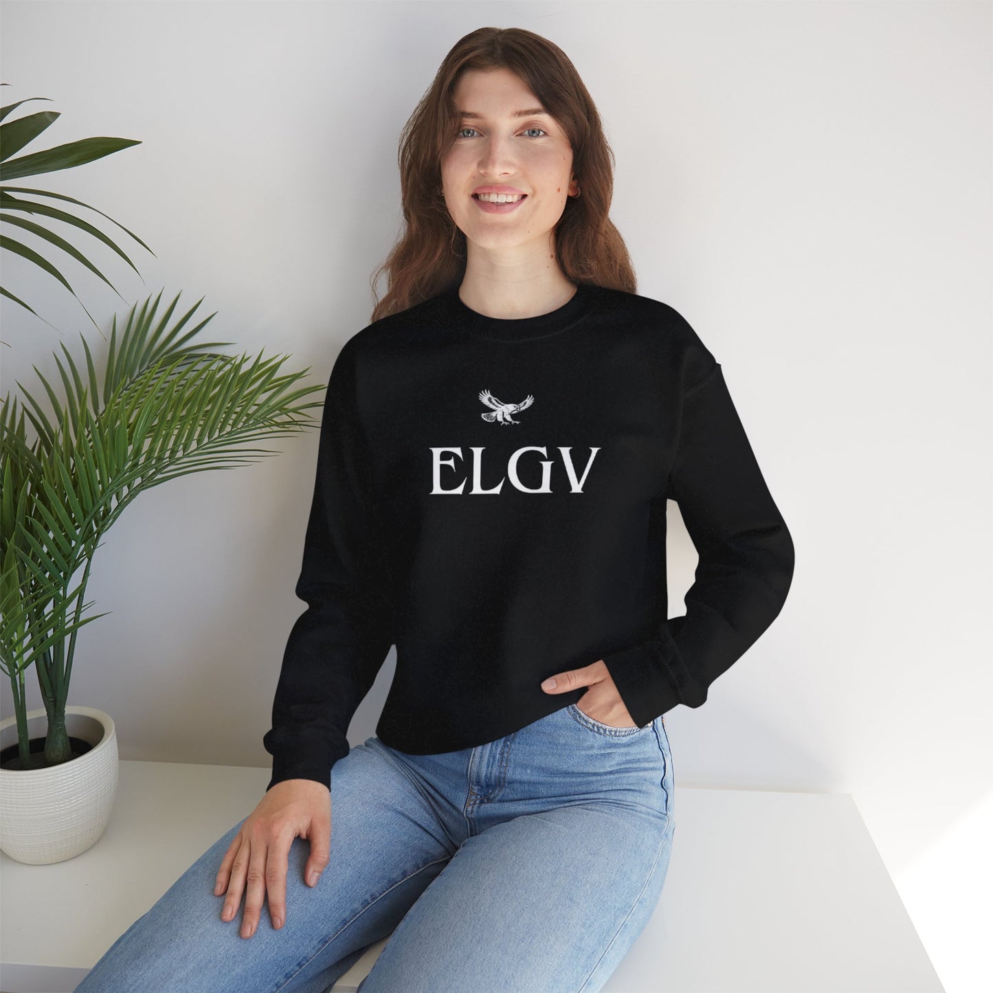 “Center ELGV logo white” sweatshirt