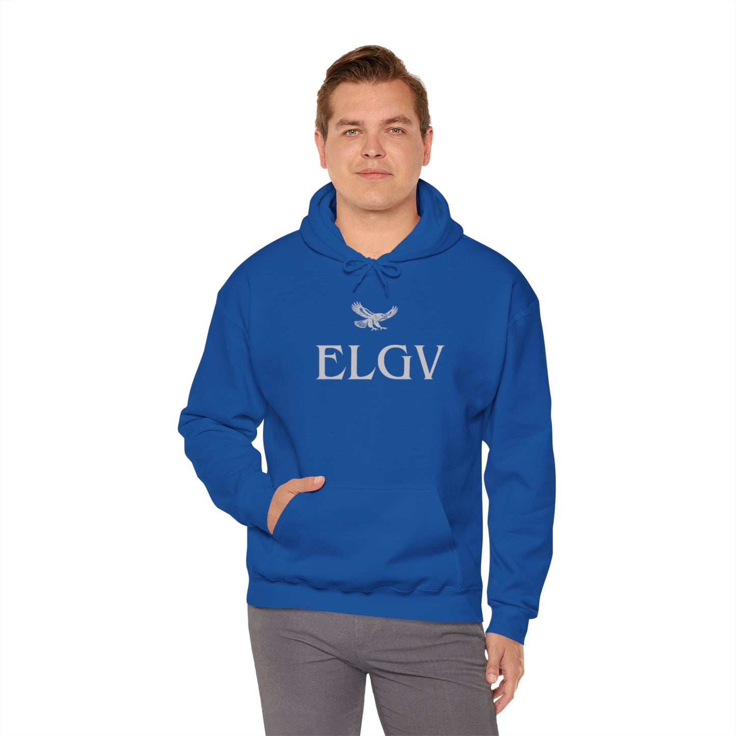 “Center ELGV logo grey” hoodie
