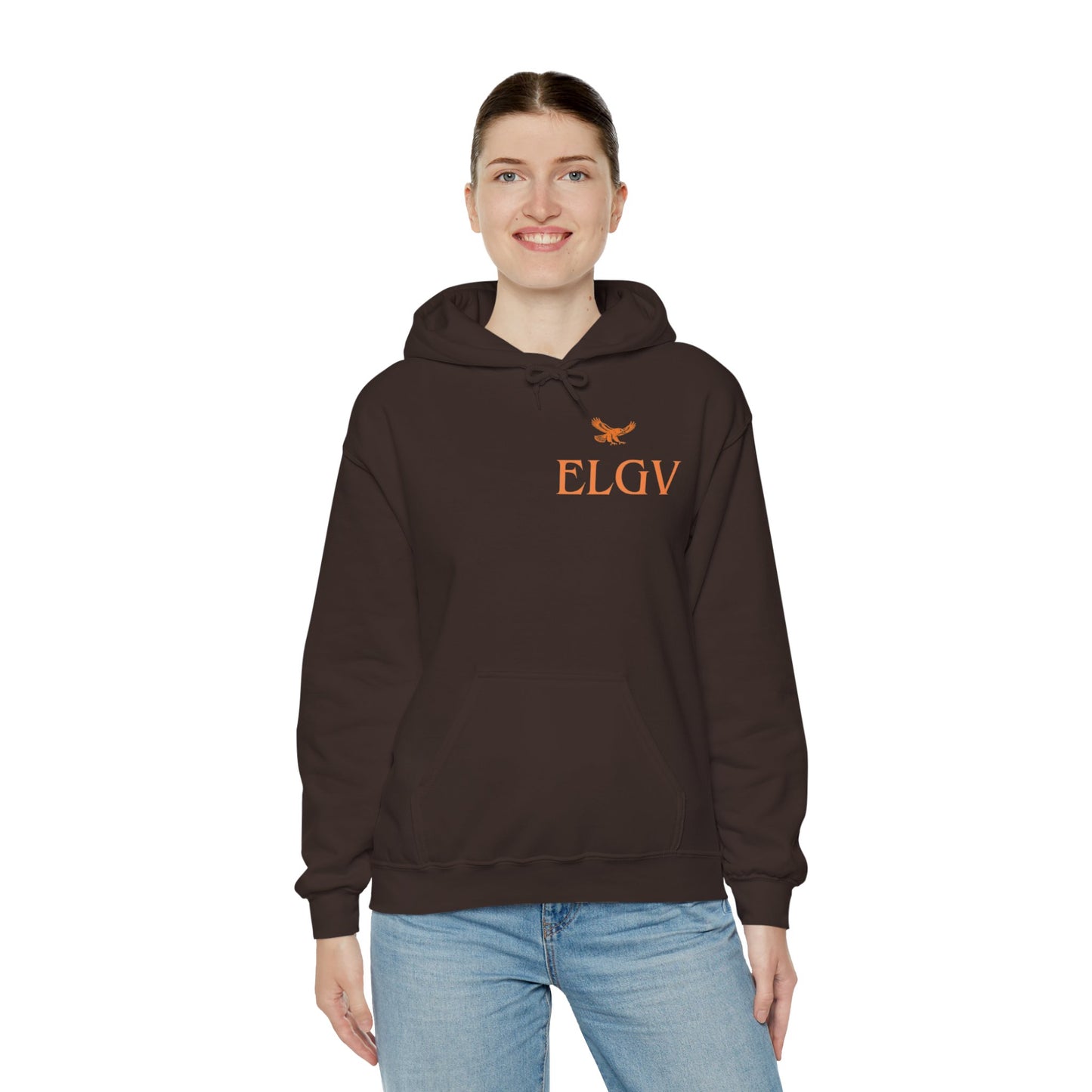 “Side ELGV logo orange” hoodie