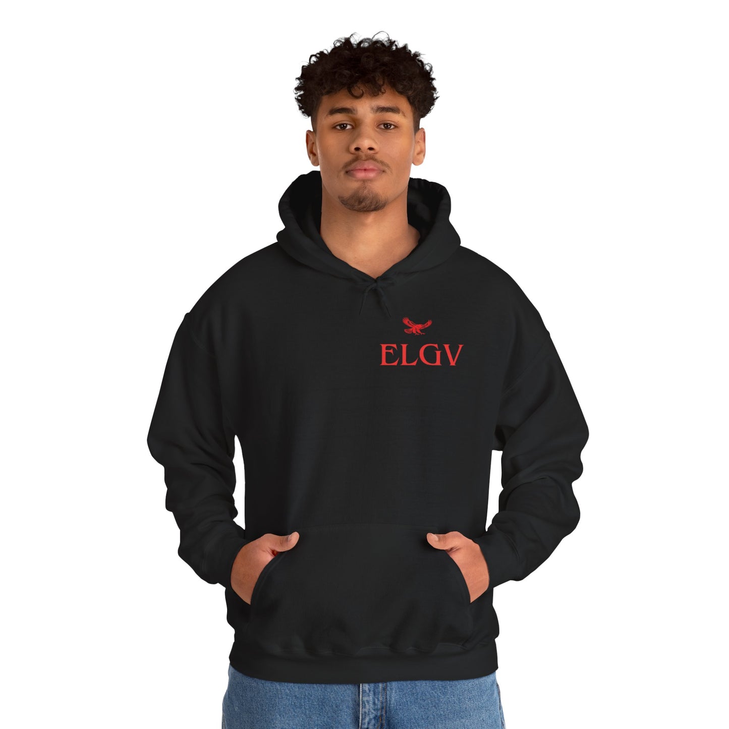 “Side ELGV logo red” hoodie