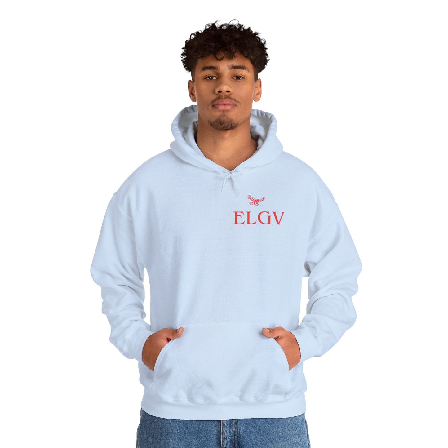 “Side ELGV logo red” hoodie