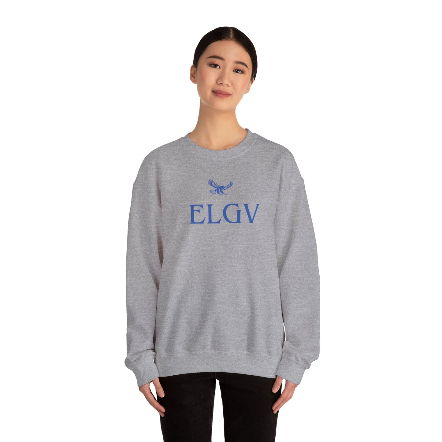 “Center ELGV logo blue” sweatshirt