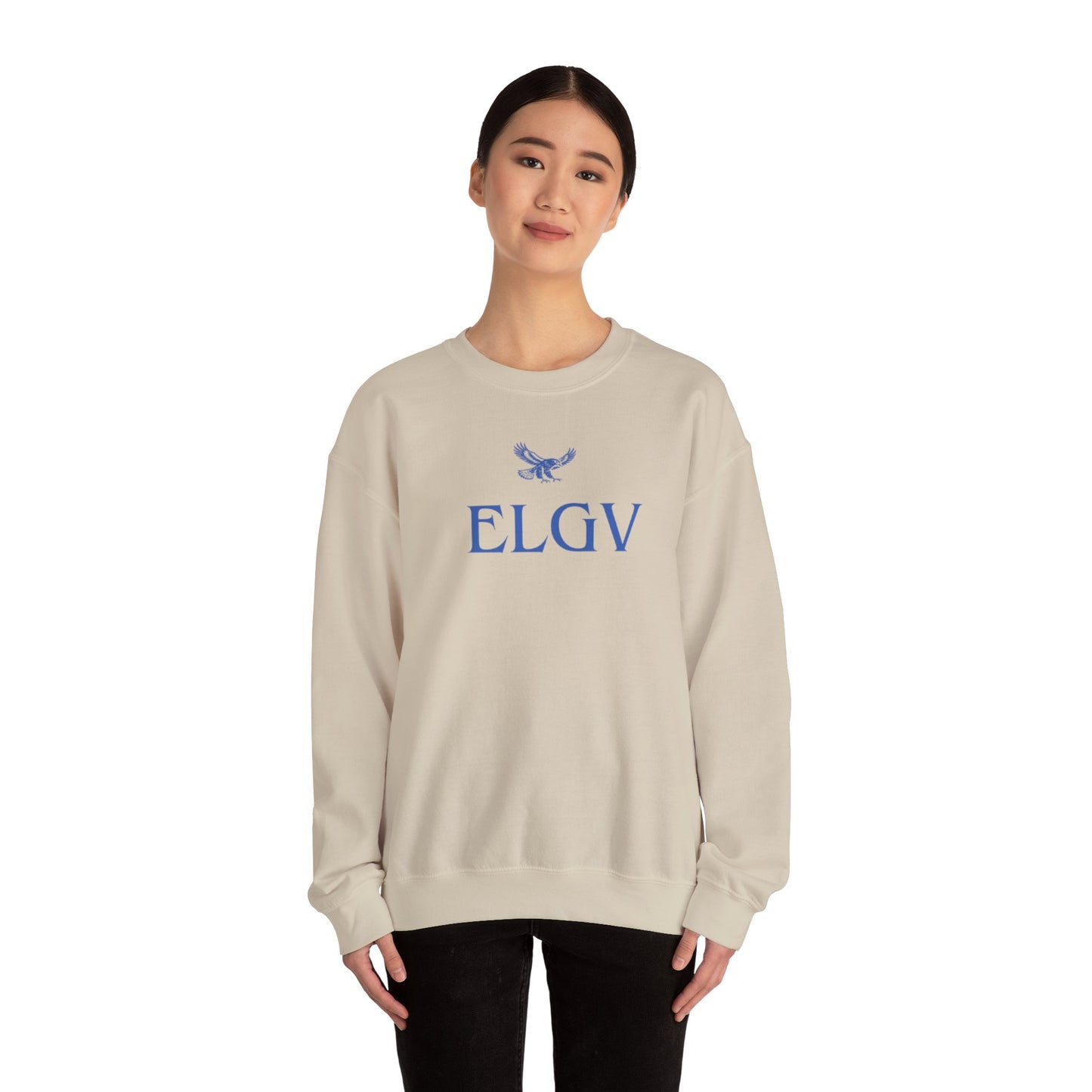 “Center ELGV logo blue” sweatshirt