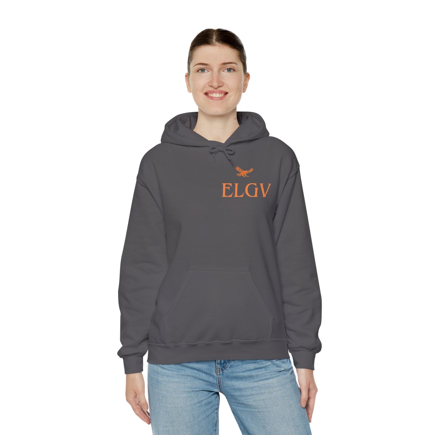 “Side ELGV logo orange” hoodie