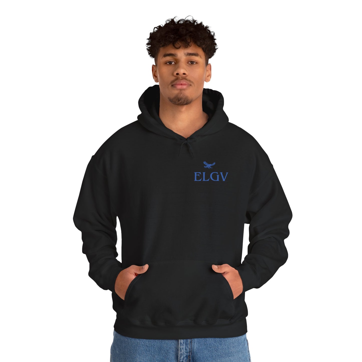 “Side ELGV logo blue” hoodie