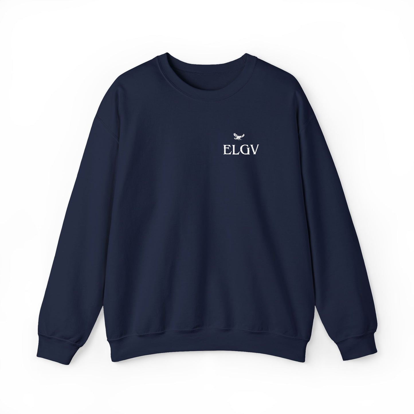 “Side ELGV logo deluxe whte” sweatshirt