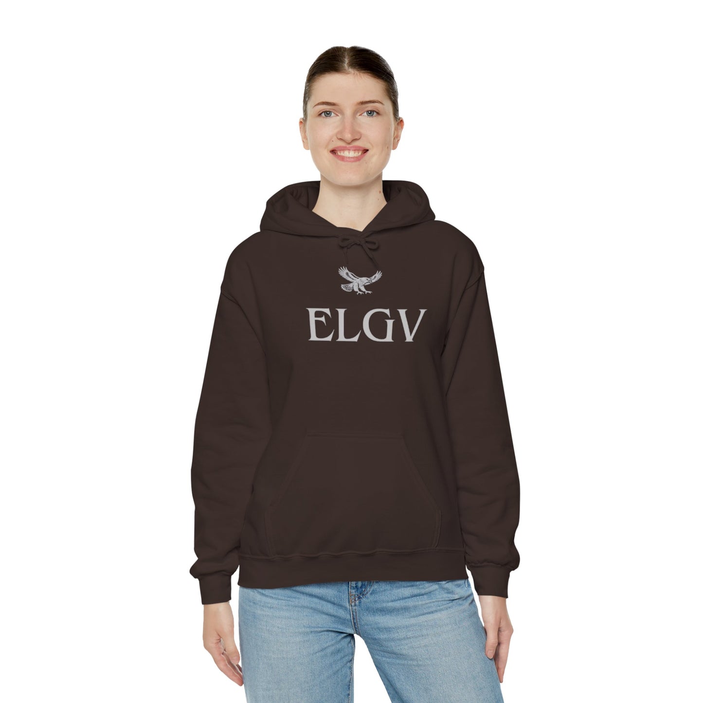 “Center ELGV logo grey” hoodie
