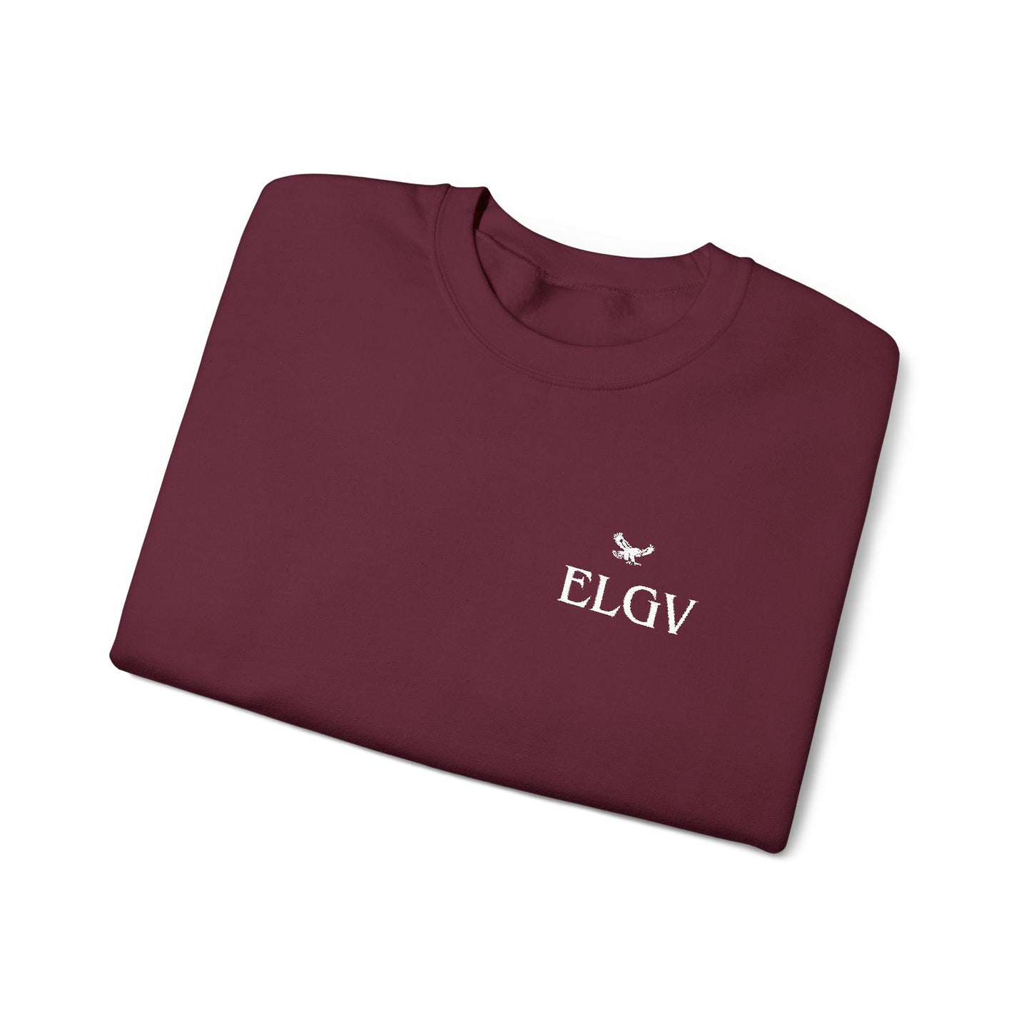 “Side ELGV logo deluxe whte” sweatshirt