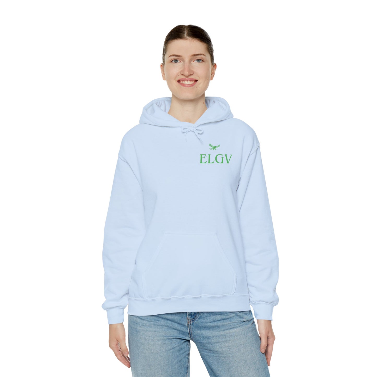 “Side ELGV logo green” hoodie