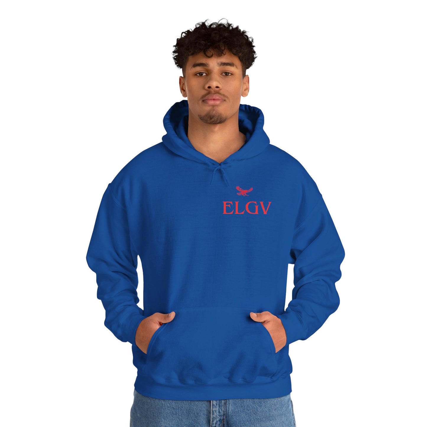 “Side ELGV logo red” hoodie
