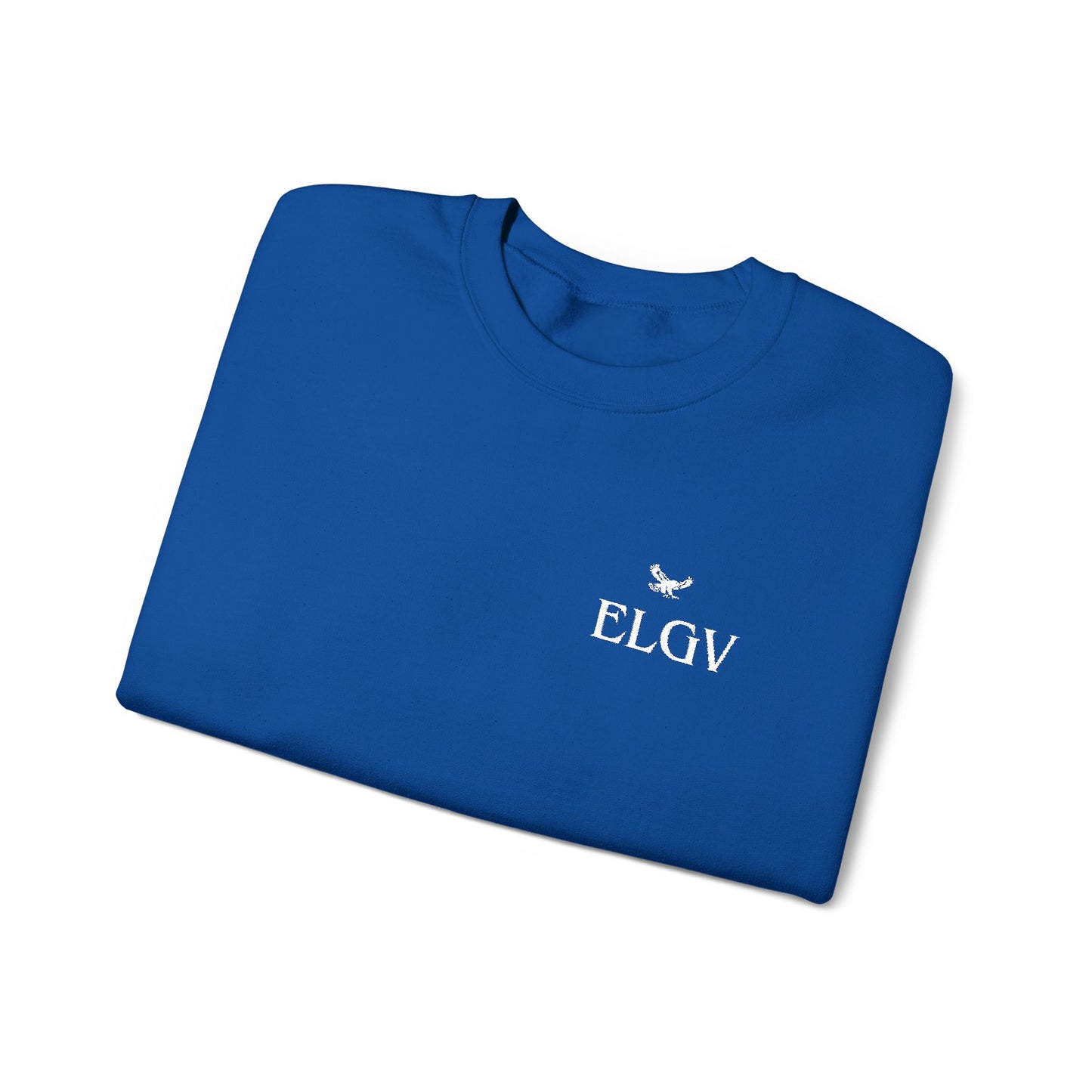 “Side ELGV logo deluxe whte” sweatshirt