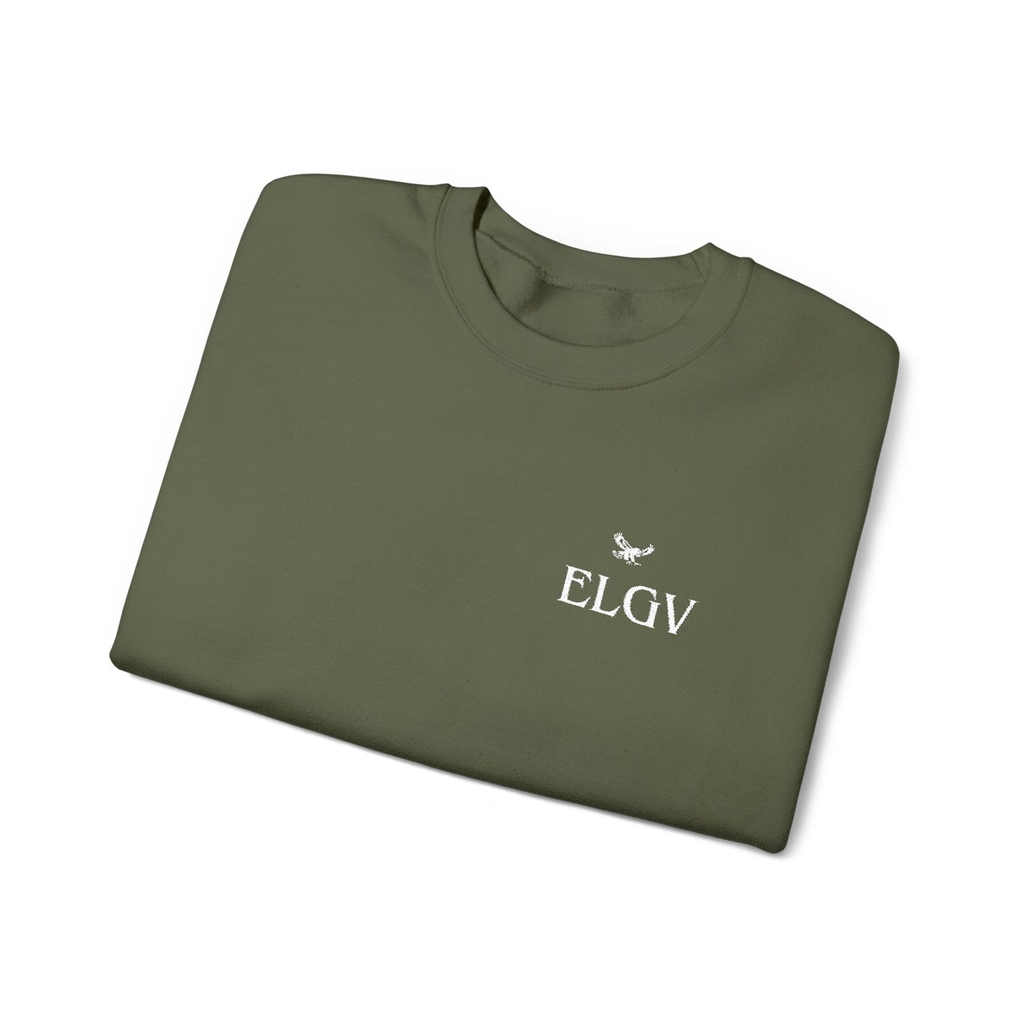 “Side ELGV logo deluxe whte” sweatshirt