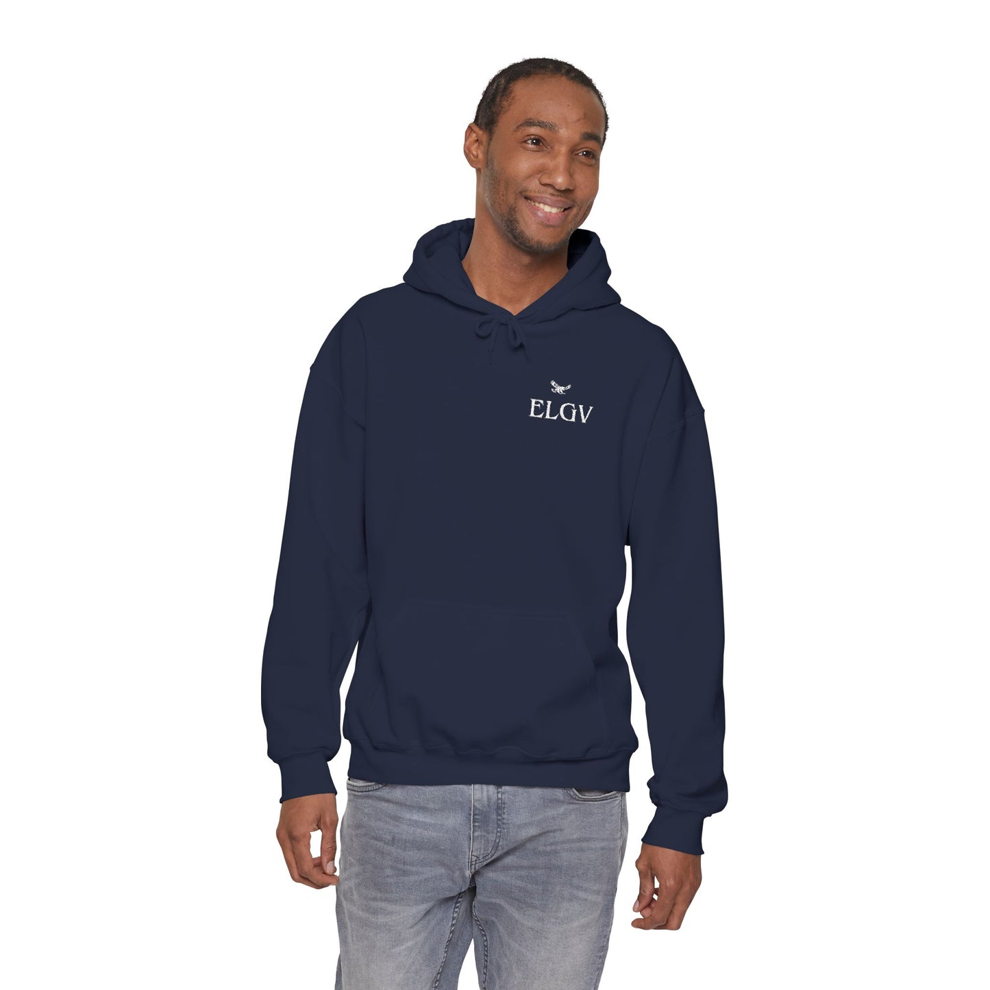 “Side ELGV  logo deluxe whte” hoodie