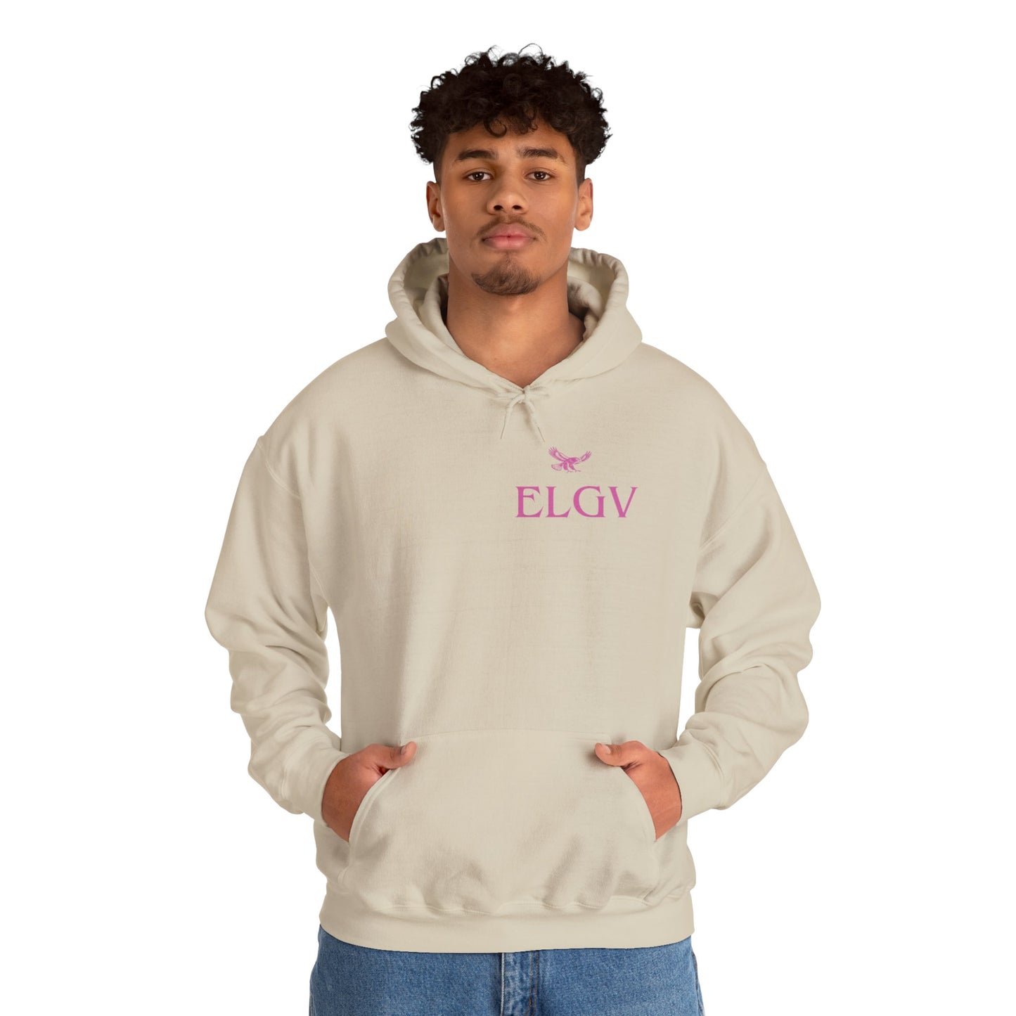 “Side ELGV logo pink” hoodie