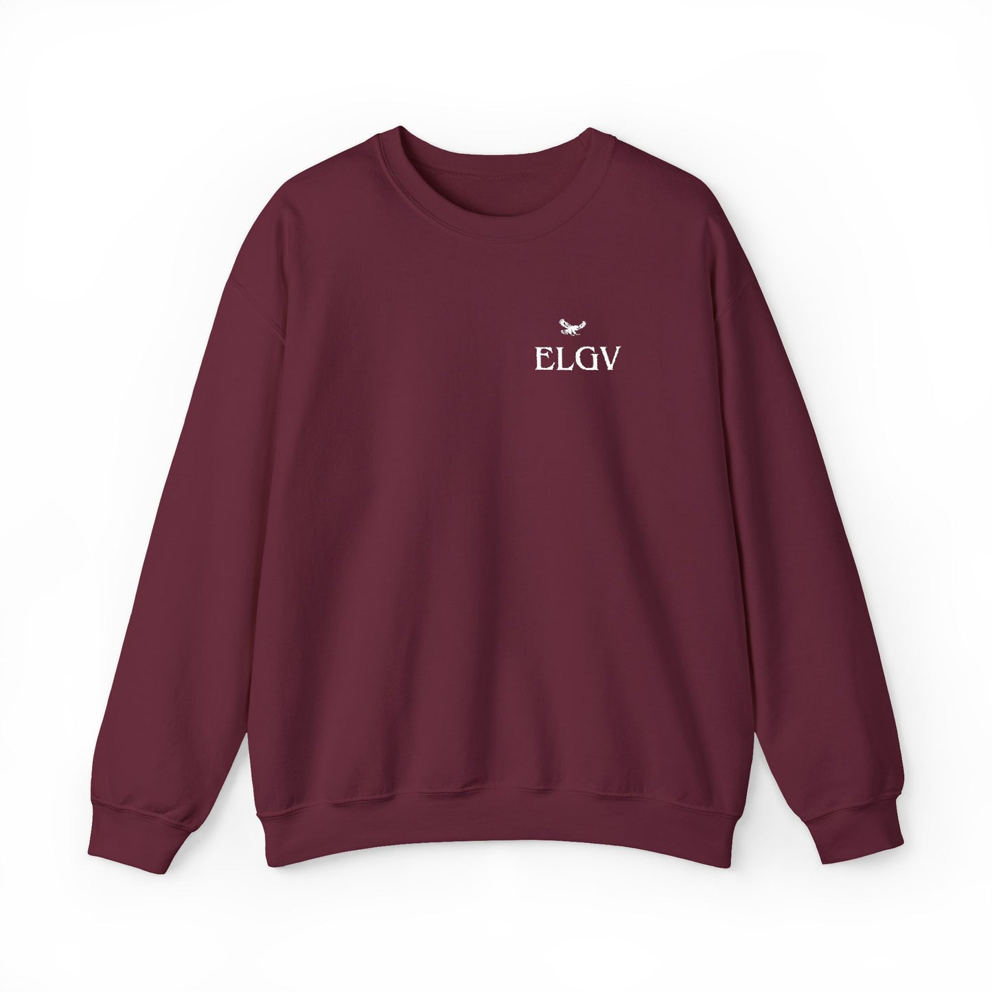 “Side ELGV logo deluxe whte” sweatshirt