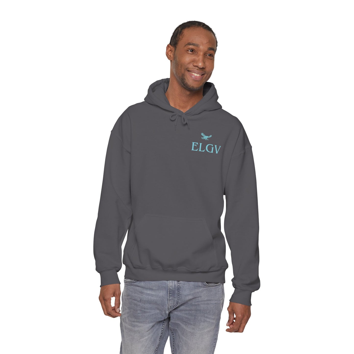 “Side ELGV logo aqua” hoodie
