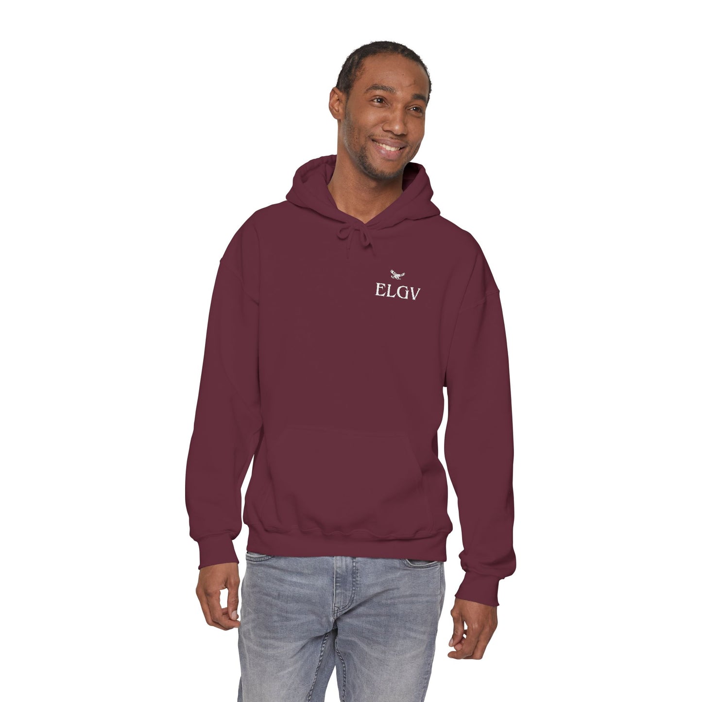 “Side ELGV  logo deluxe whte” hoodie