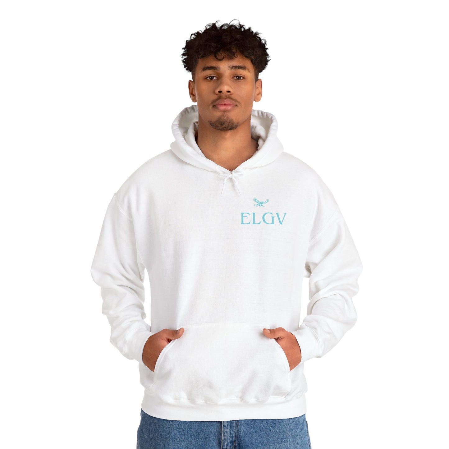 “Side ELGV logo aqua” hoodie