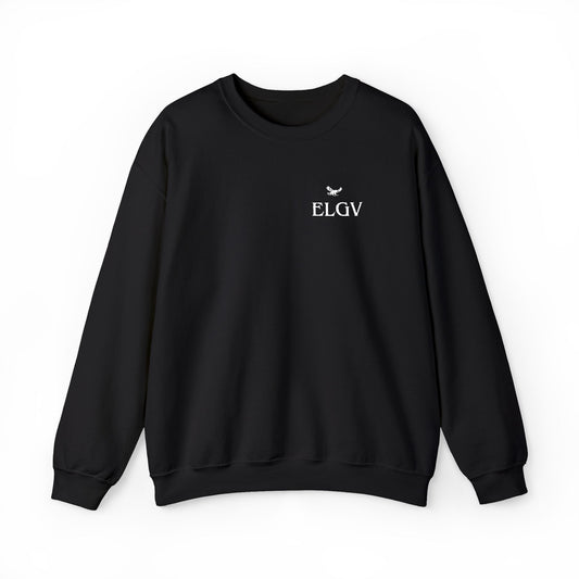 “Side ELGV logo deluxe whte” sweatshirt