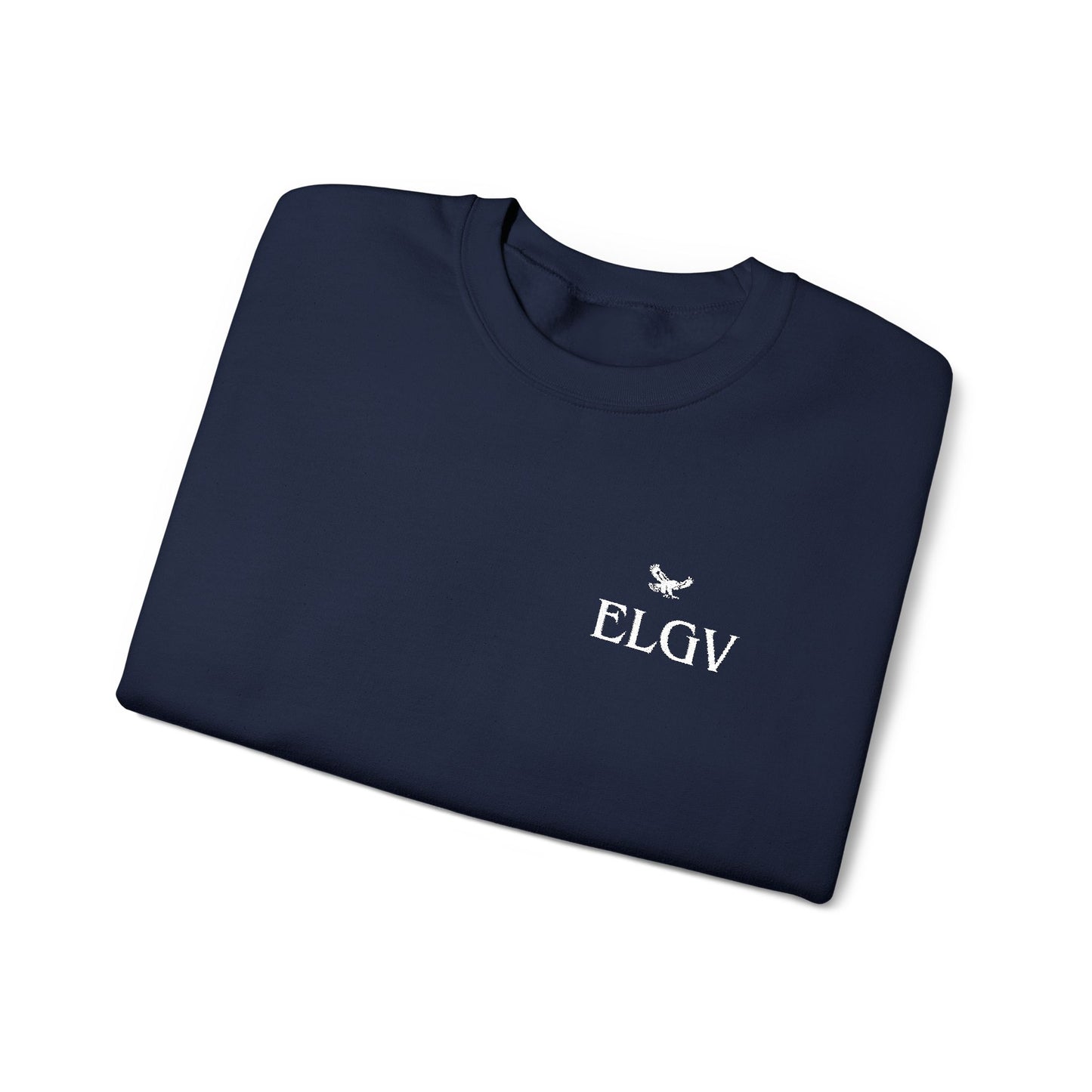 “Side ELGV logo deluxe whte” sweatshirt