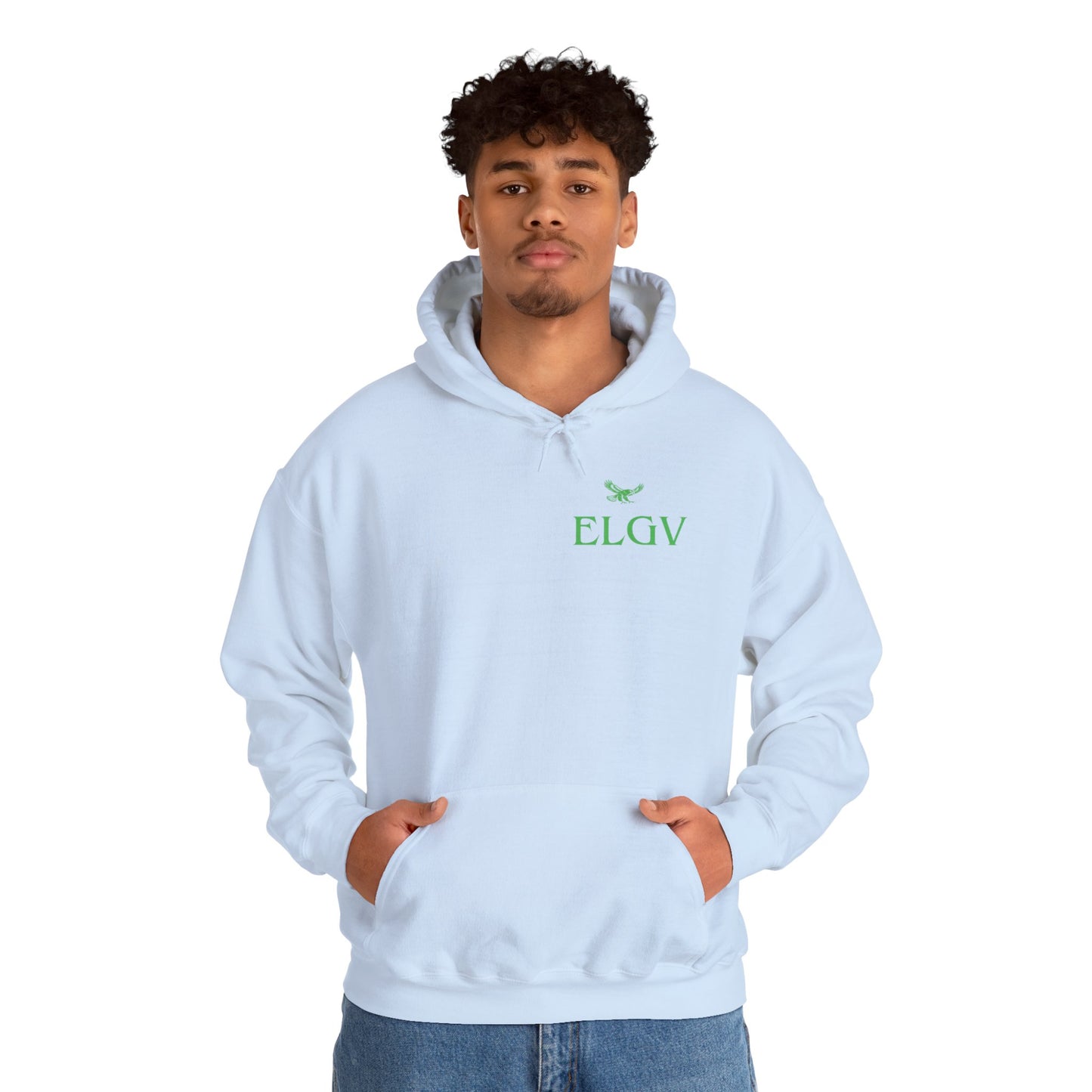 “Side ELGV logo green” hoodie