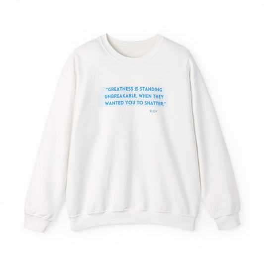 “No shattering” sweatshirt