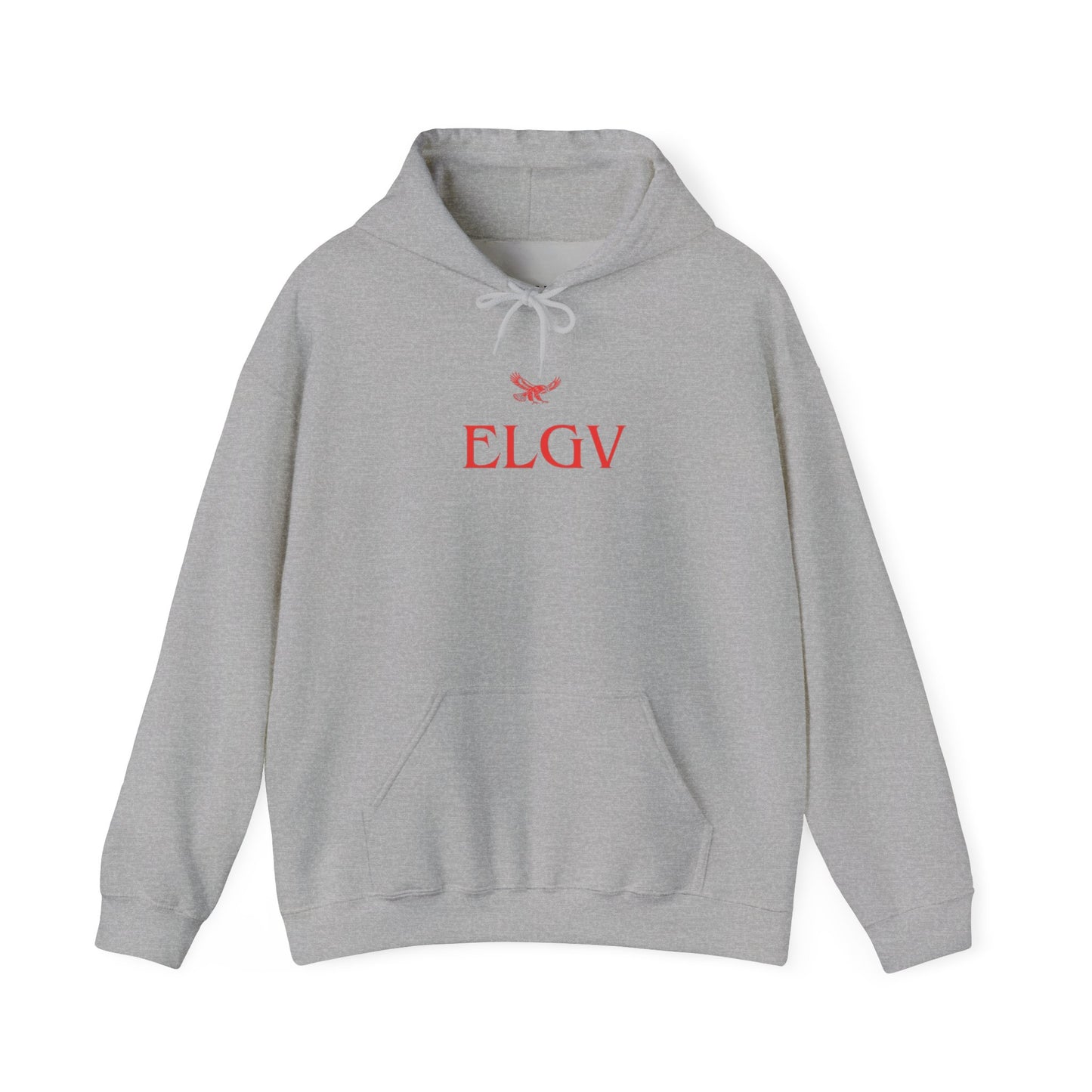 “Center ELGV logo red” hoodie