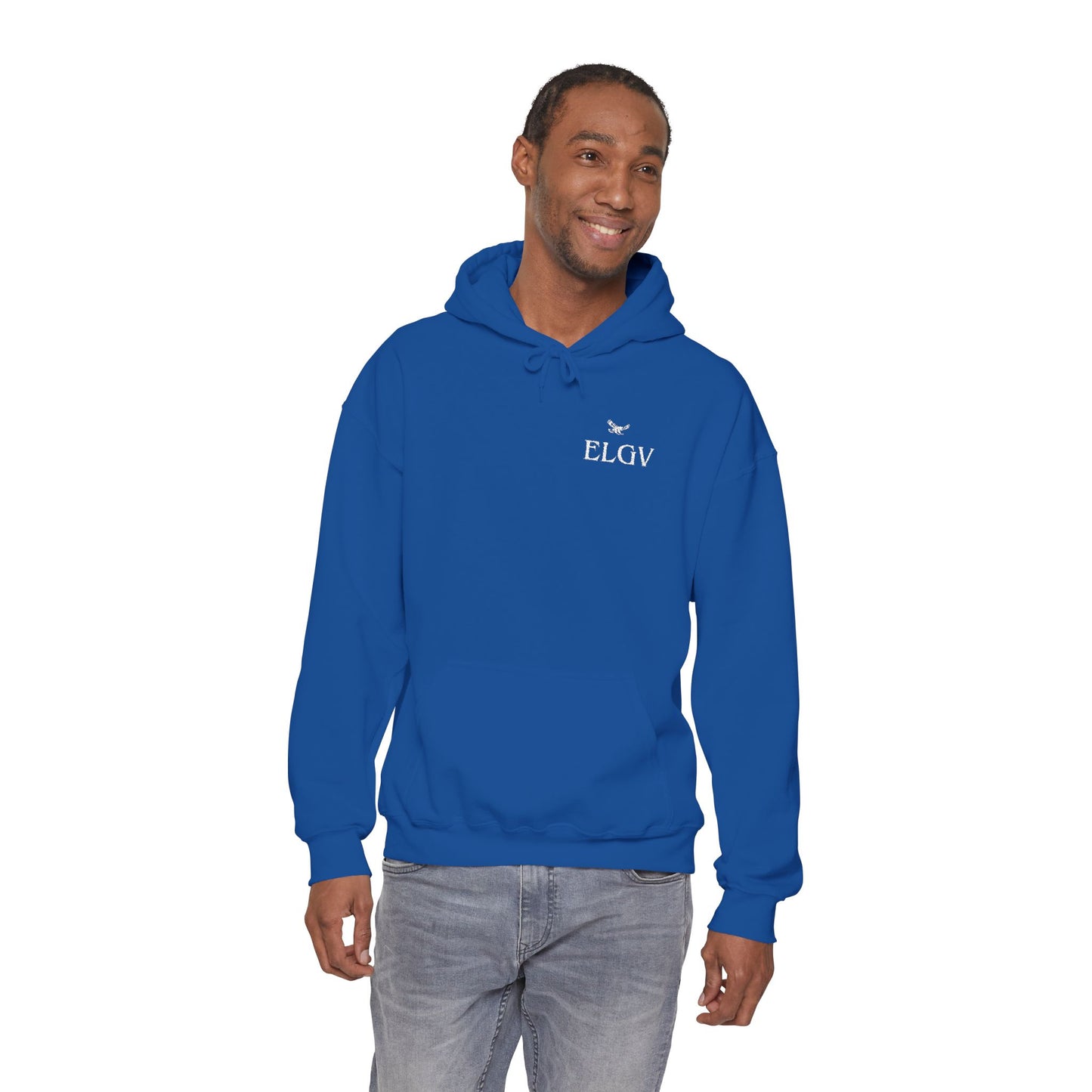 “Side ELGV  logo deluxe whte” hoodie