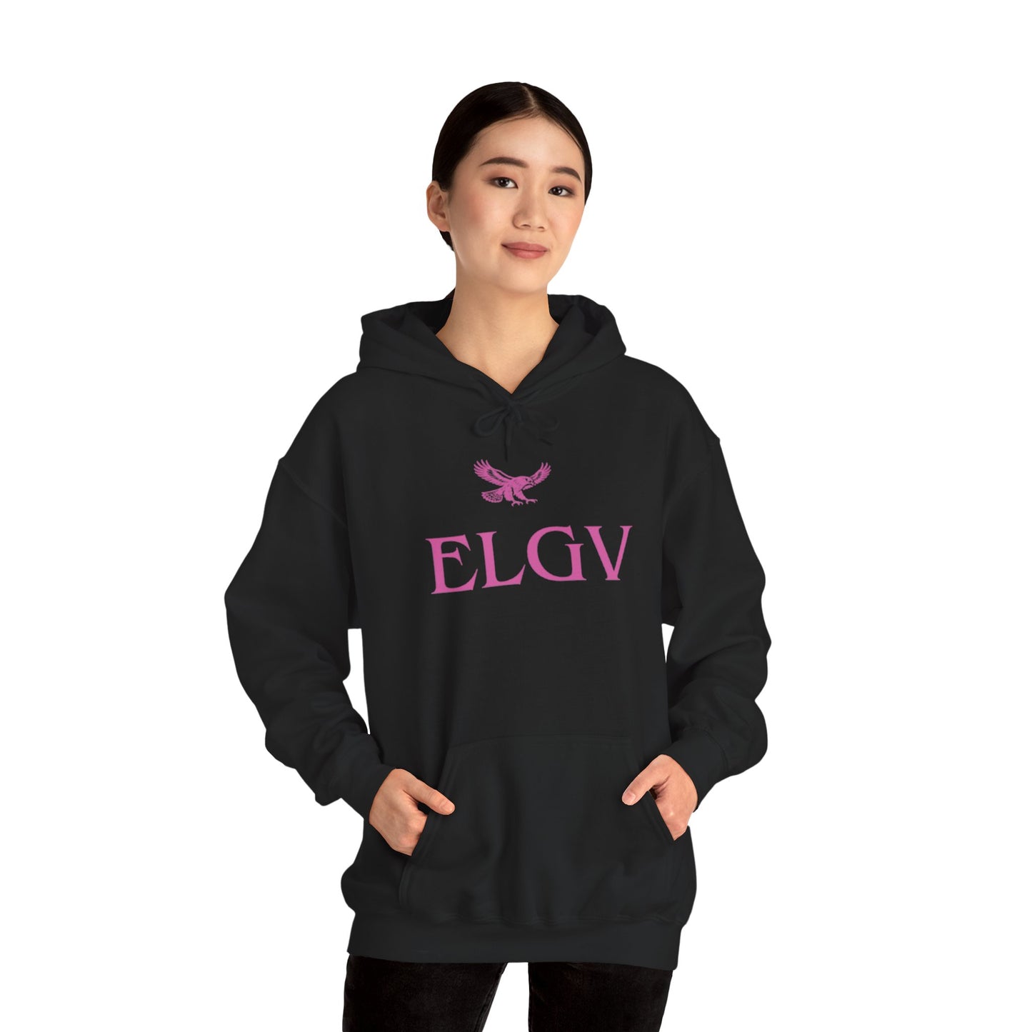 “Center ELGV logo pink” hoodie