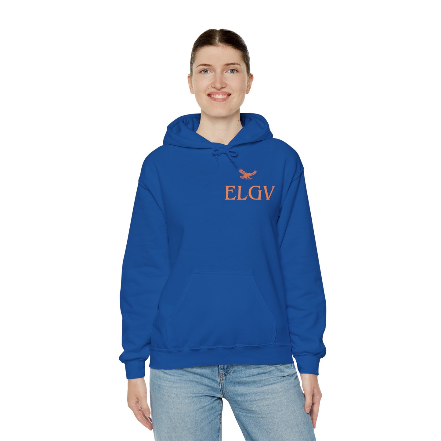 “Side ELGV logo orange” hoodie