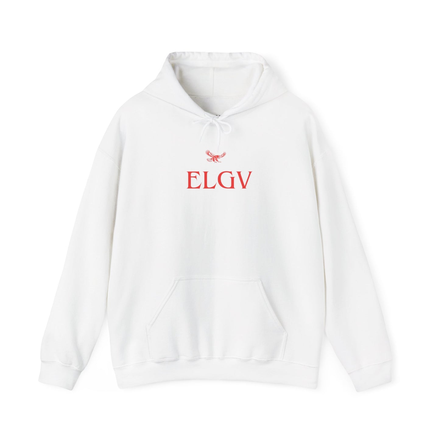 “Center ELGV logo red” hoodie