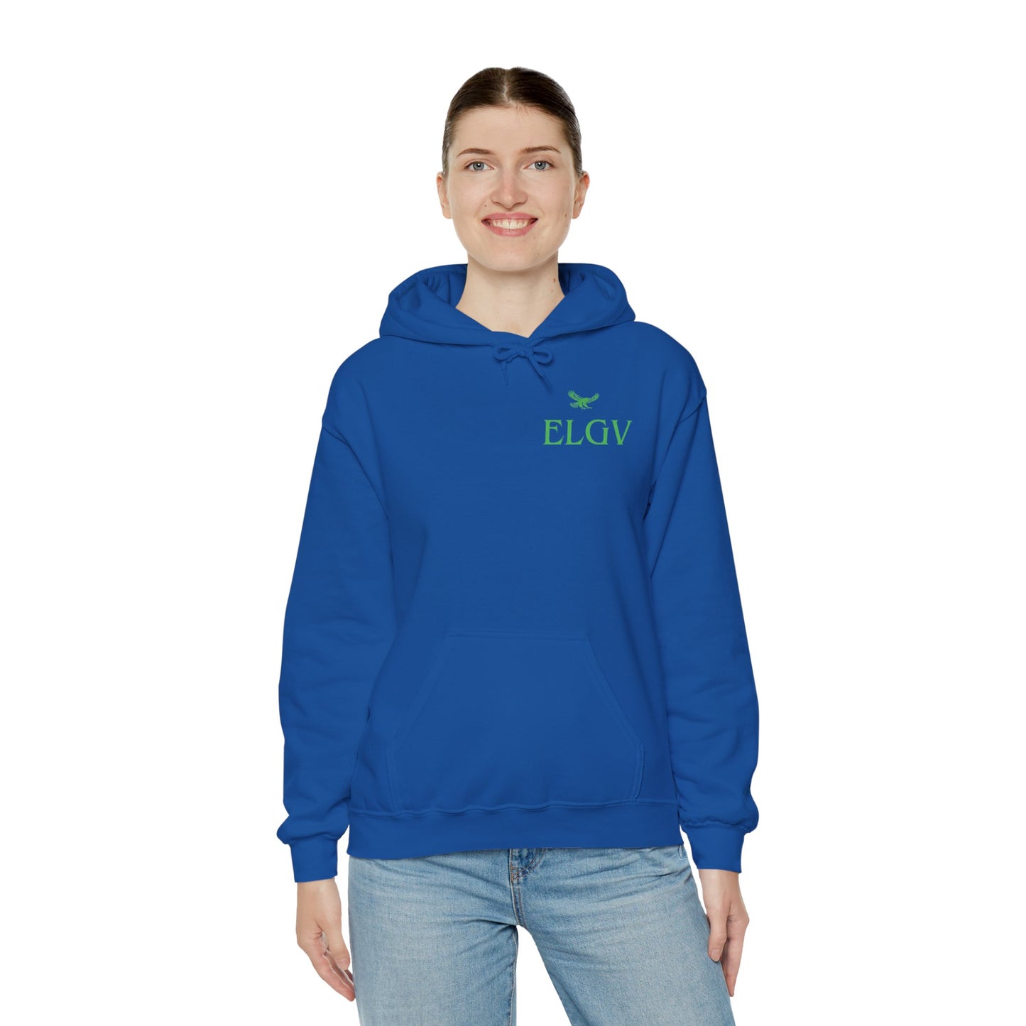 “Side ELGV logo green” hoodie