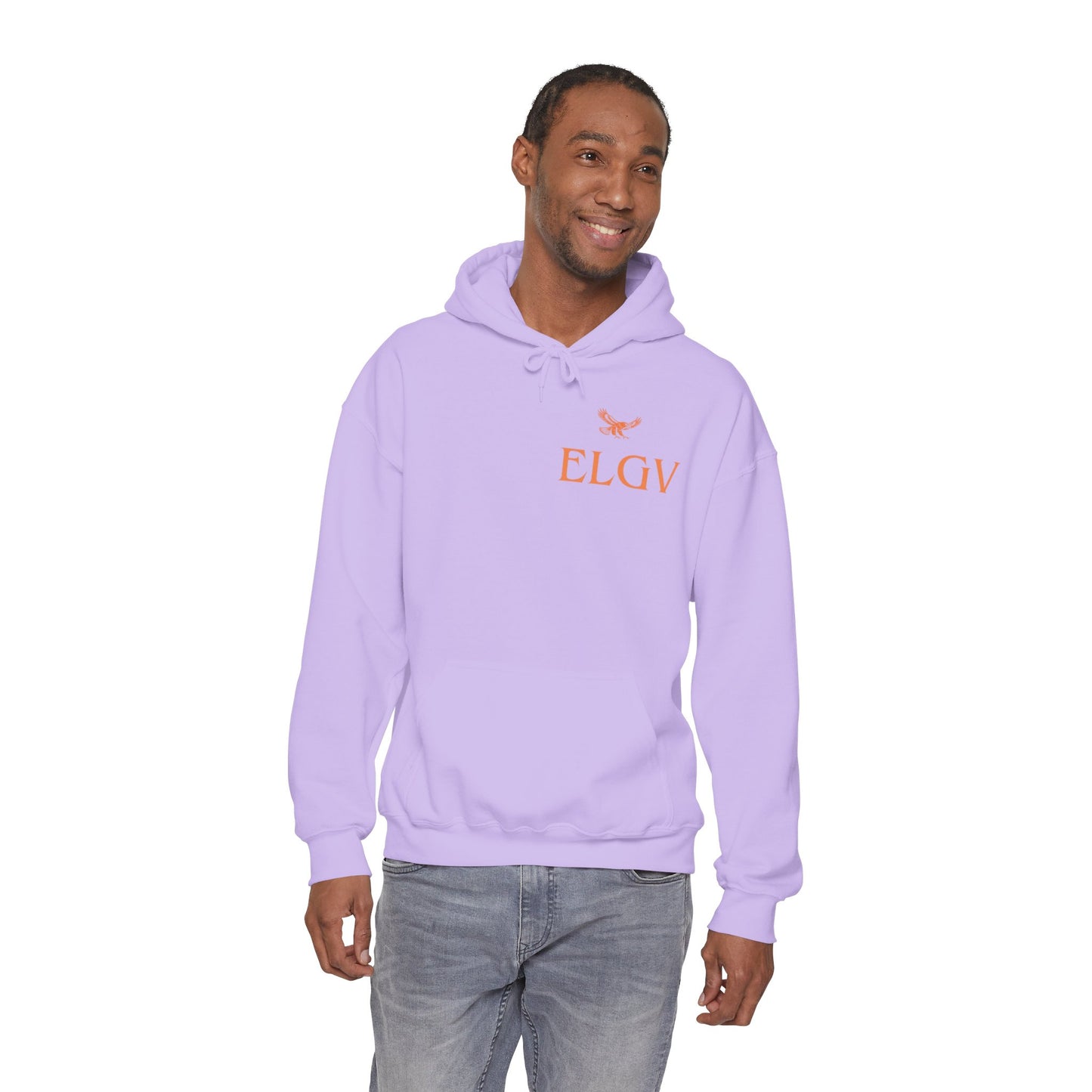 “Side ELGV logo orange” hoodie
