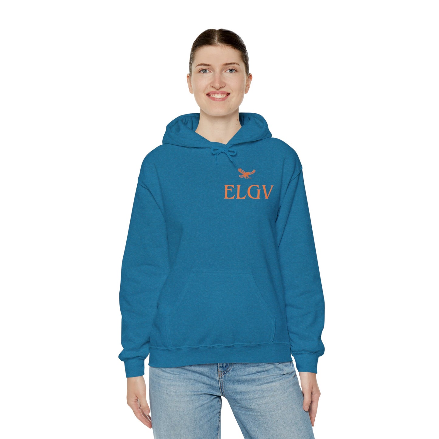 “Side ELGV logo orange” hoodie