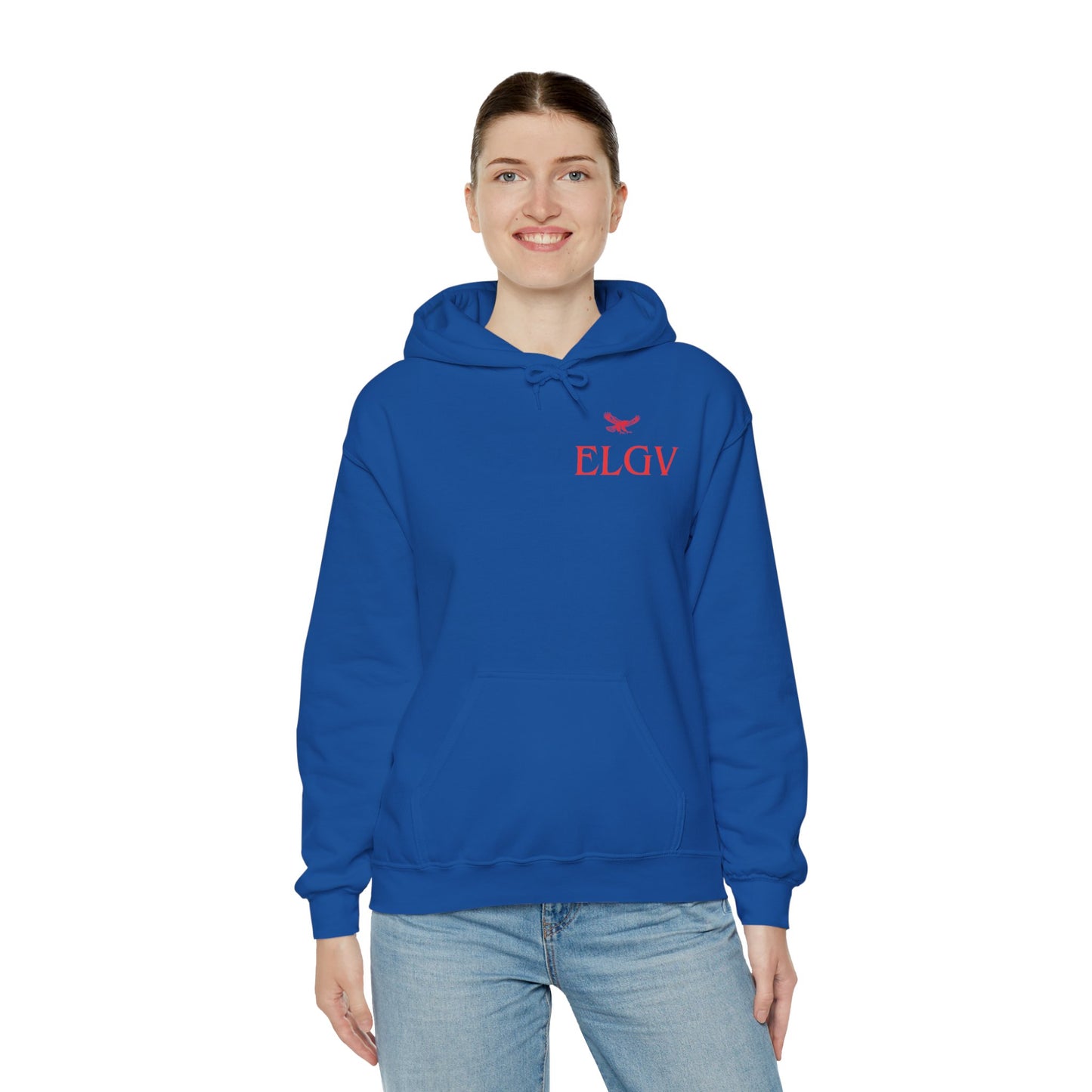 “Side ELGV logo red” hoodie