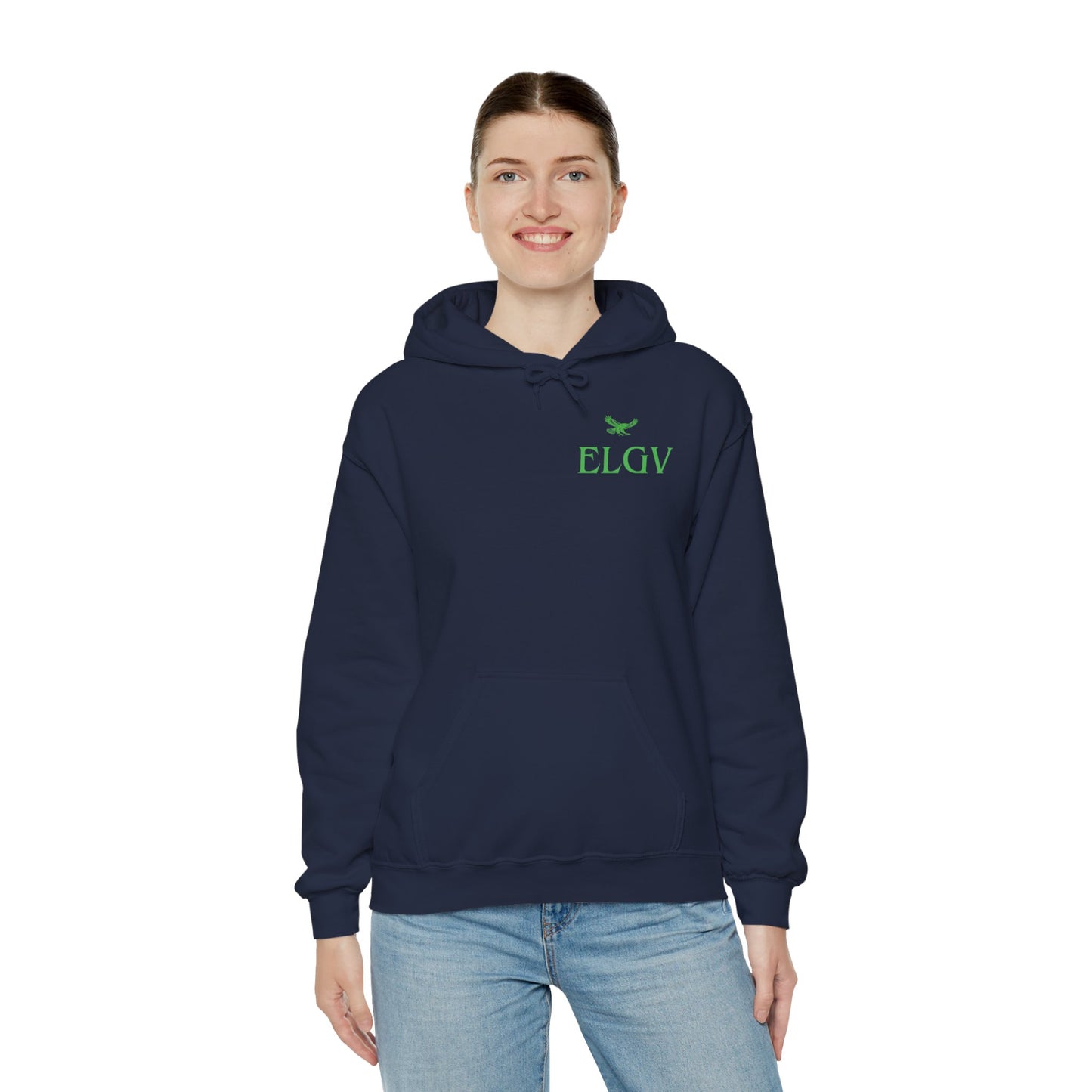 “Side ELGV logo green” hoodie