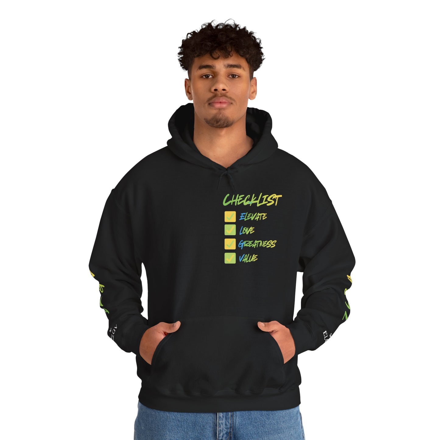 “Checklist mode, stay elevated” hoodie